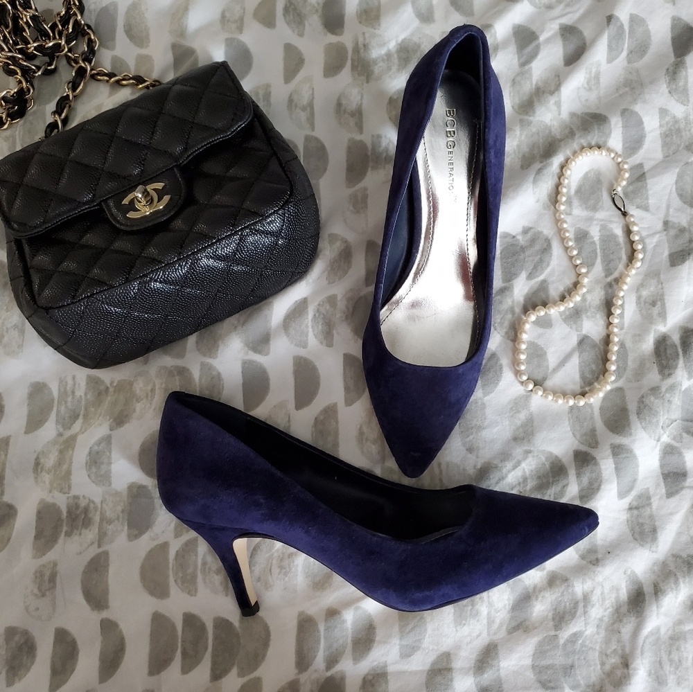 BCBGeneration Blue Suede Pumps